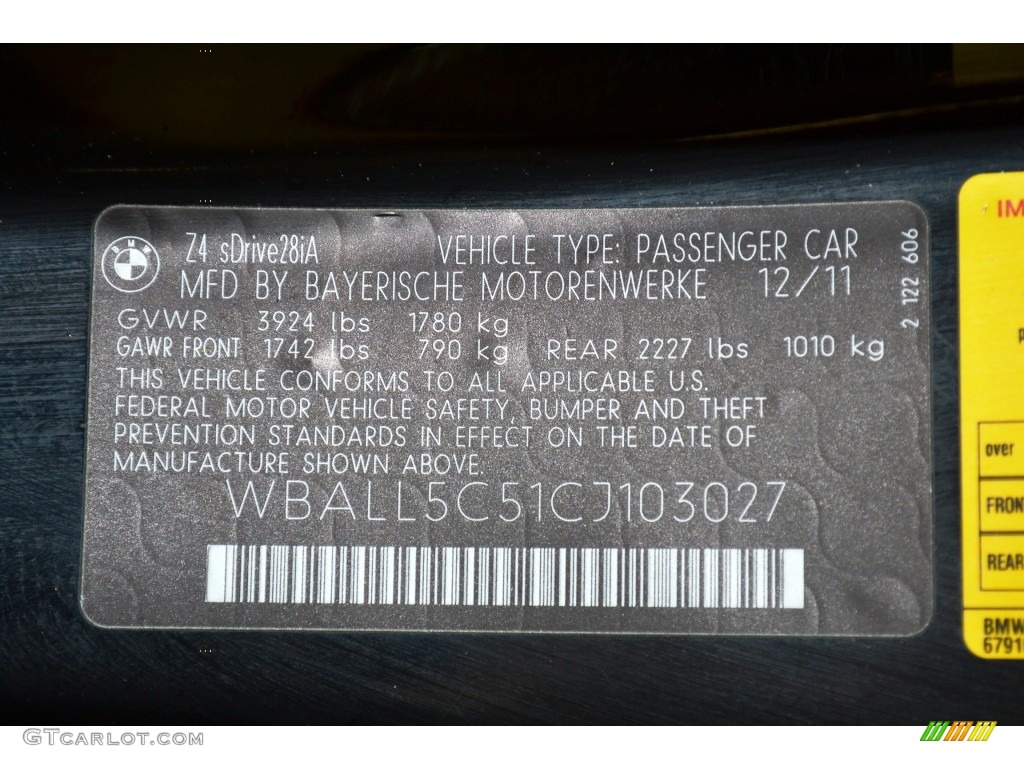 2012 Z4 sDrive28i - Jet Black / Black photo #11