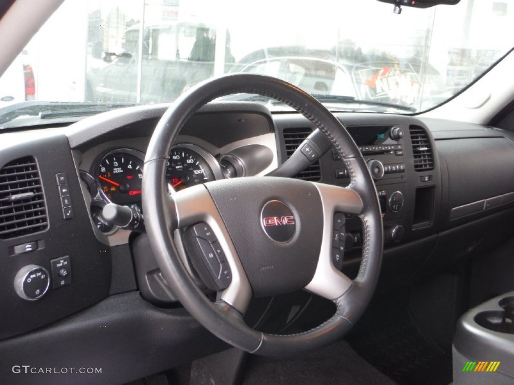 2012 Sierra 1500 SLE Extended Cab 4x4 - Stealth Gray Metallic / Ebony photo #14