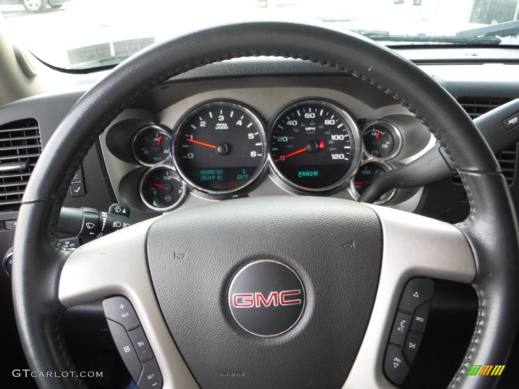 2012 Sierra 1500 SLE Extended Cab 4x4 - Stealth Gray Metallic / Ebony photo #24