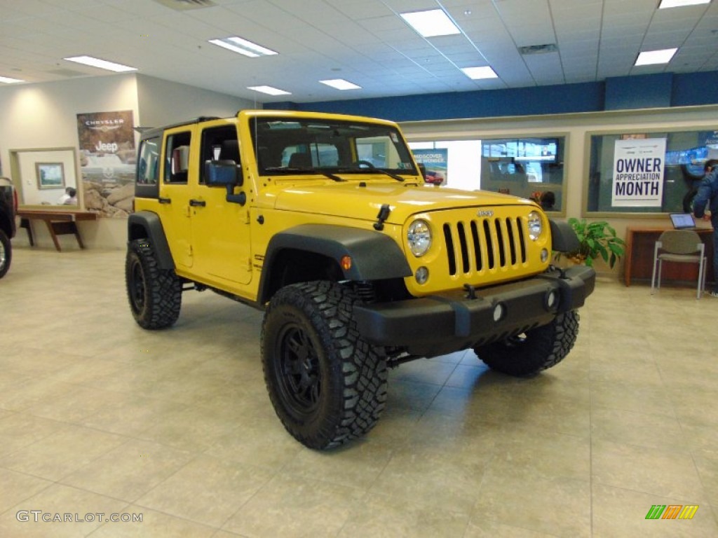 2015 Wrangler Unlimited Sport 4x4 - Baja Yellow / Black photo #1