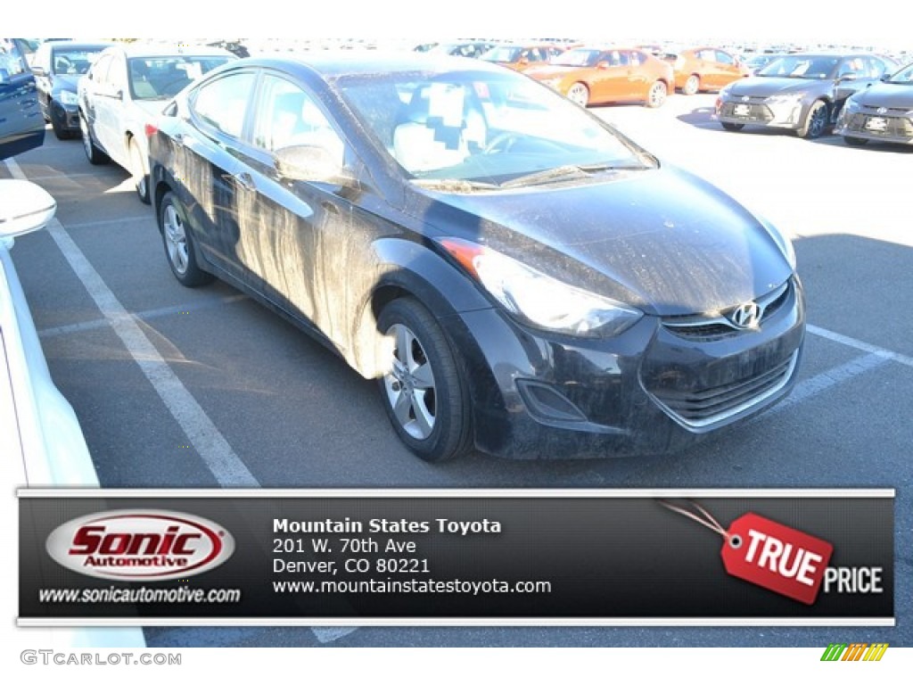 2012 Elantra GLS - Midnight Black / Gray photo #1