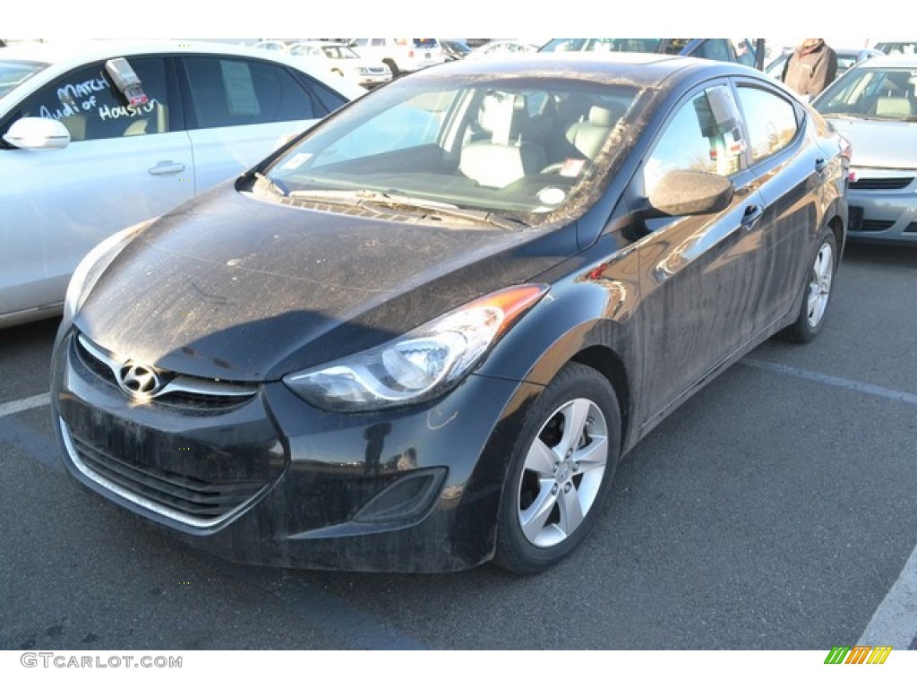 2012 Elantra GLS - Midnight Black / Gray photo #4