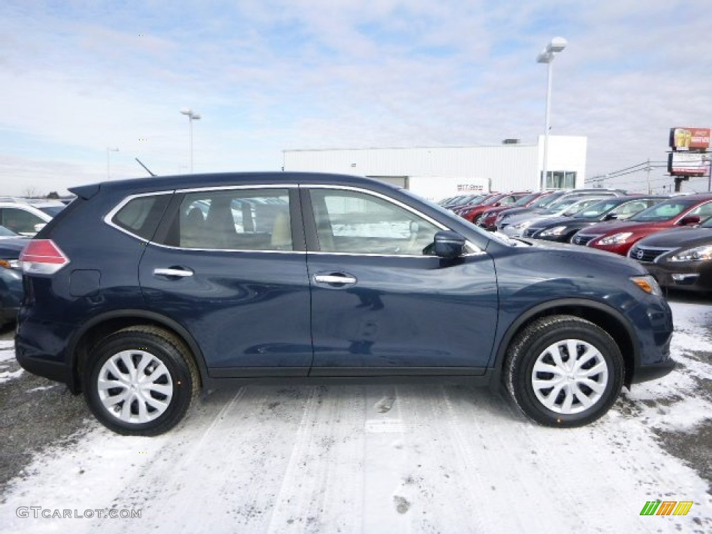 2015 Rogue S AWD - Arctic Blue Metallic / Almond photo #2