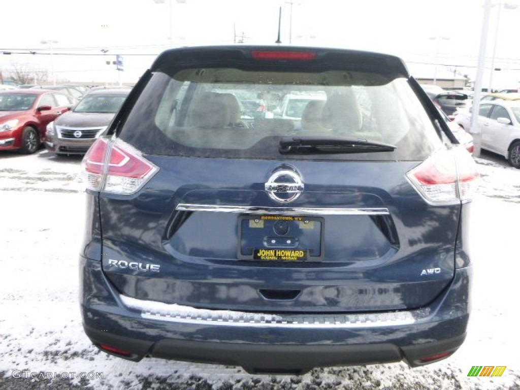 2015 Rogue S AWD - Arctic Blue Metallic / Almond photo #4