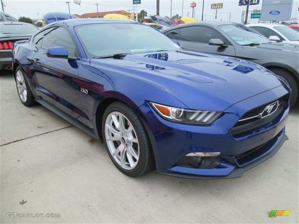 Deep Impact Blue Metallic 2015 Ford Mustang GT Premium Coupe Exterior Photo #101366565