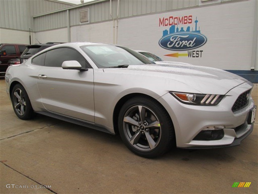 2015 Mustang V6 Coupe - Ingot Silver Metallic / Ebony photo #1