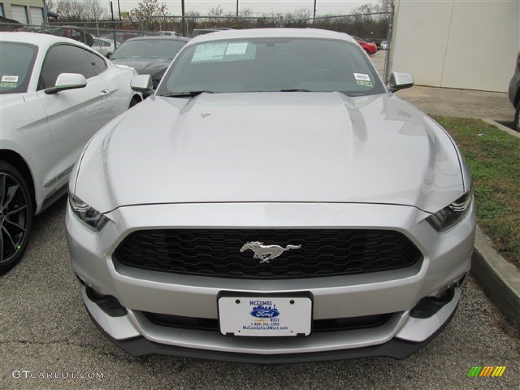 2015 Mustang V6 Coupe - Ingot Silver Metallic / Ebony photo #28