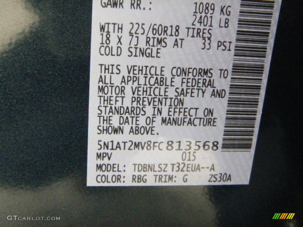 2015 Rogue SL AWD - Arctic Blue Metallic / Charcoal photo #14