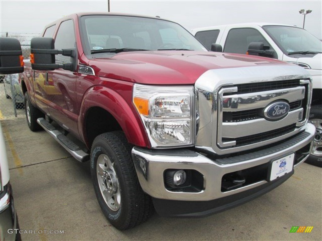 2015 F250 Super Duty XLT Crew Cab 4x4 - Ruby Red / Adobe photo #1