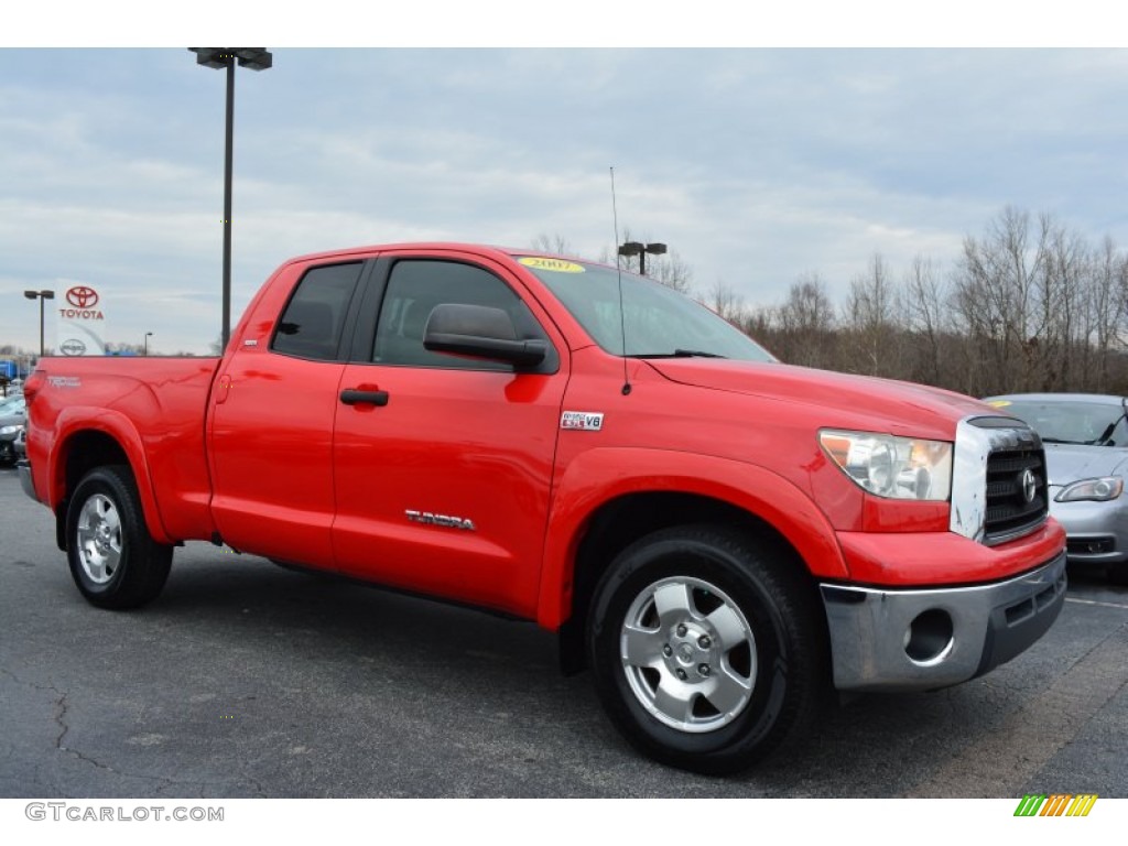 2007 Tundra SR5 Double Cab - Salsa Red Pearl / Beige photo #1