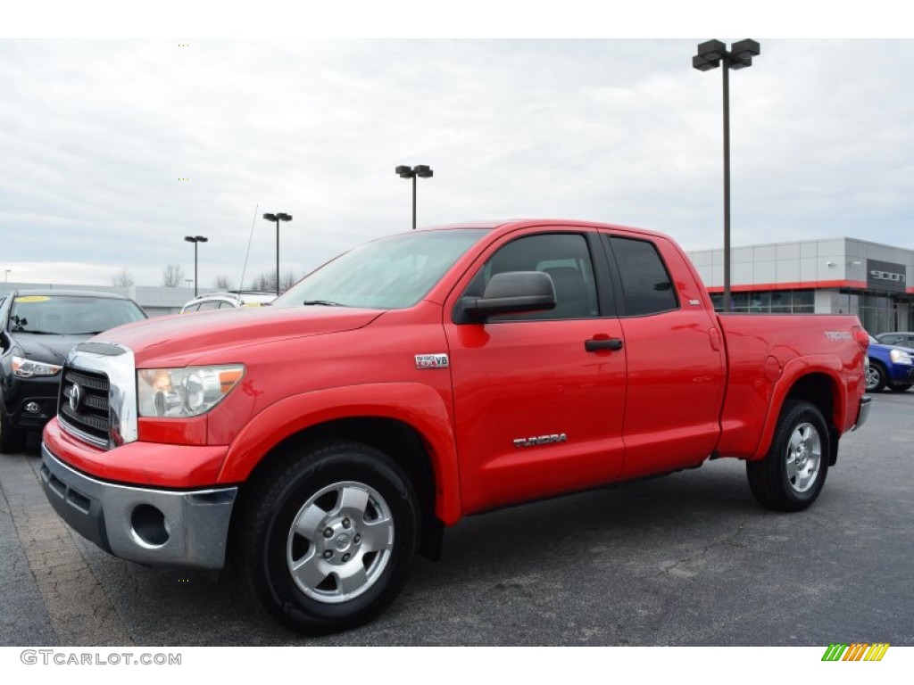 2007 Tundra SR5 Double Cab - Salsa Red Pearl / Beige photo #7