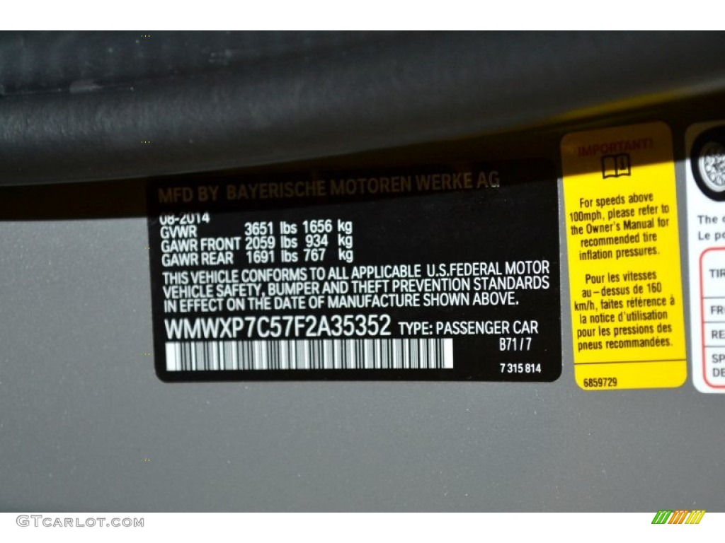 2015 Cooper Color Code B71 for Moonwalk Gray Metallic Photo #101385030