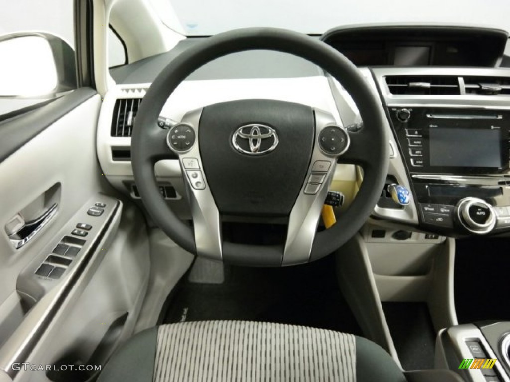 2015 Toyota Prius v Three Ash Steering Wheel Photo #101386125