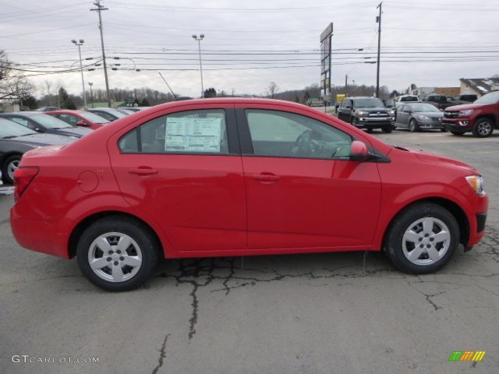 Red Hot 2015 Chevrolet Sonic LS Sedan Exterior Photo #101387076