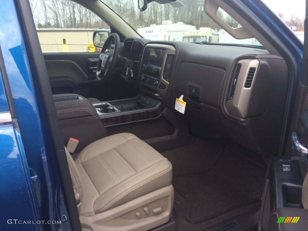 2015 Sierra 1500 Denali Crew Cab 4x4 - Stone Blue Metallic / Cocoa/Dune photo #33