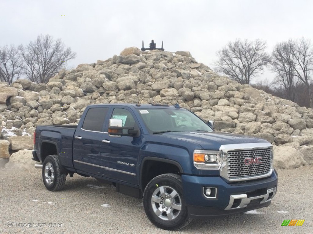 2015 Stone Blue Metallic Gmc Sierra 3500hd Denali Crew Cab