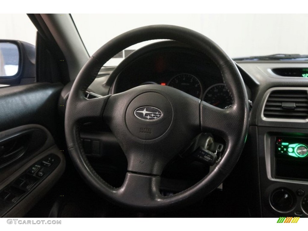 2007 Subaru Impreza WRX Sedan Anthracite Black Steering Wheel Photo #101398323