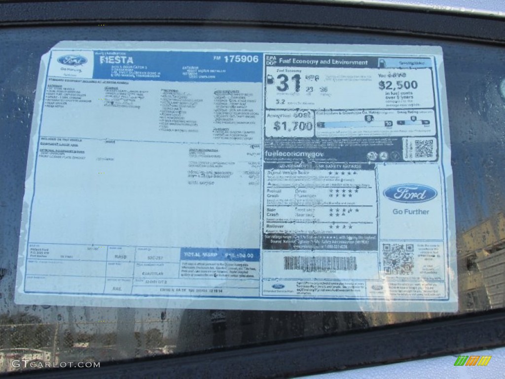 2015 Fiesta S Hatchback - Ingot Silver Metallic / Charcoal Black photo #31