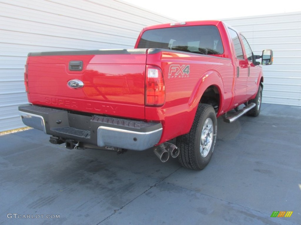 2015 F250 Super Duty XLT Crew Cab 4x4 - Vermillion Red / Adobe photo #4