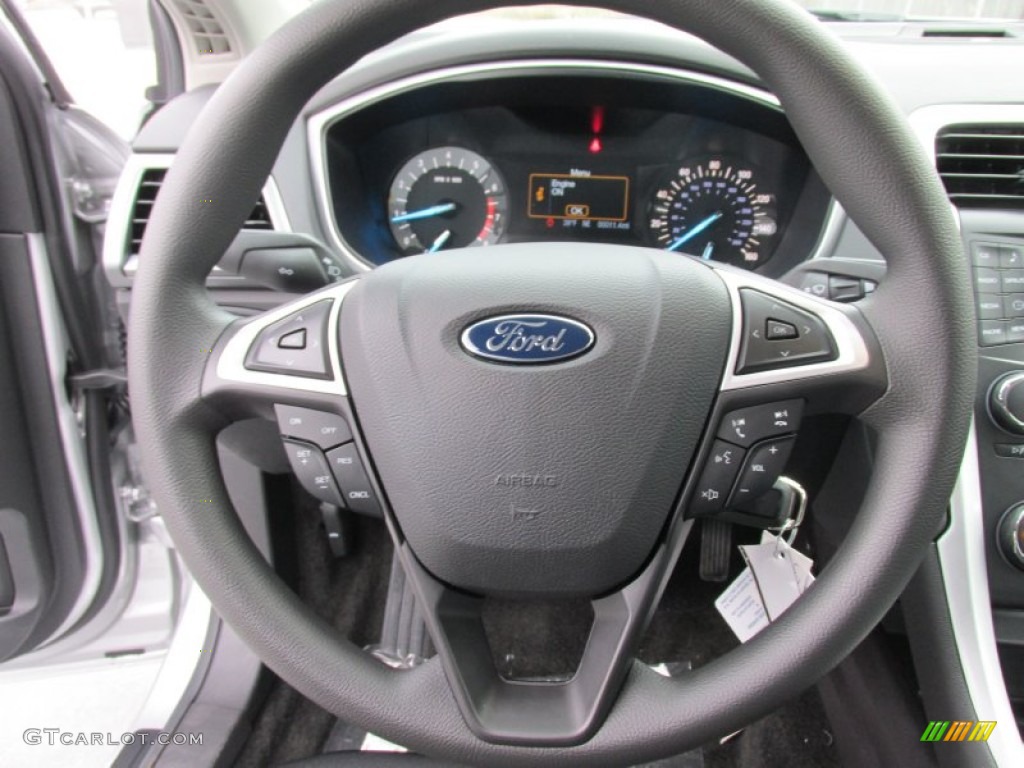 2015 Ford Fusion SE Charcoal Black Steering Wheel Photo #101402430