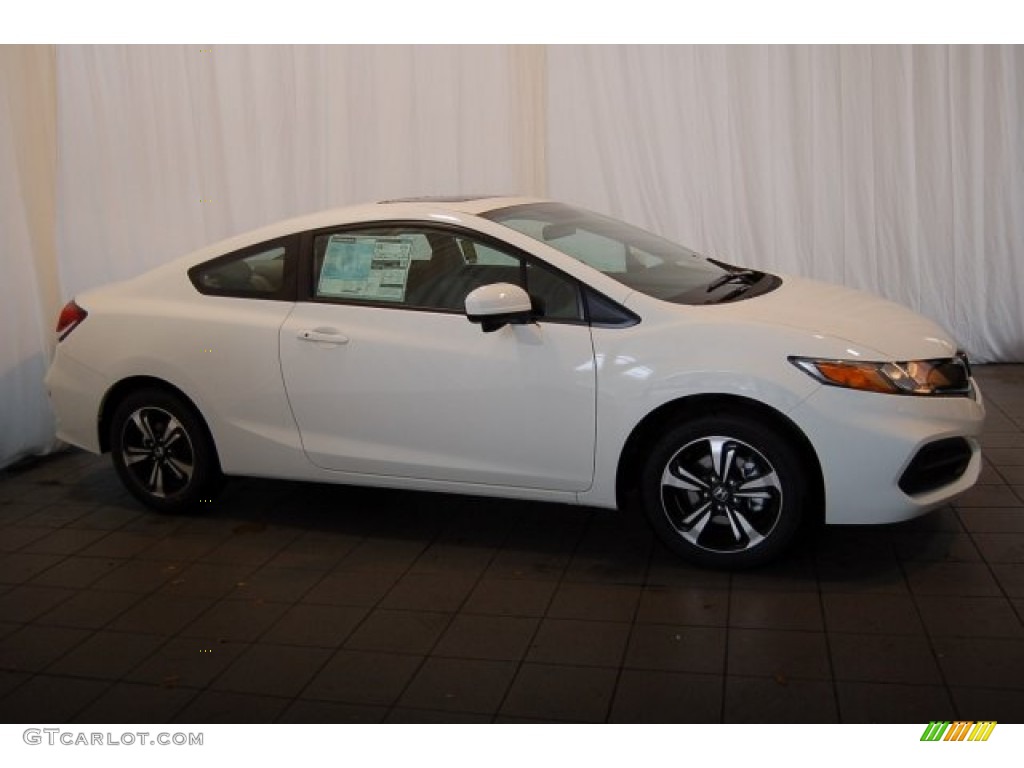 2015 Civic EX Coupe - White Orchid Pearl / Gray photo #5