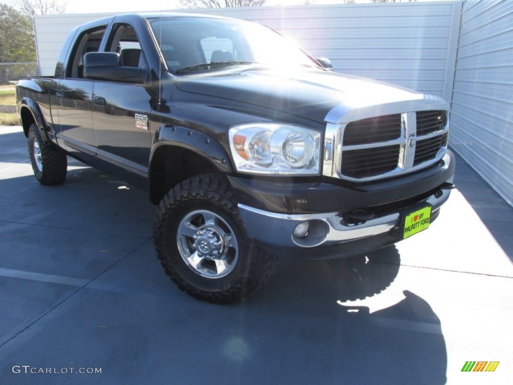 2007 Ram 2500 SLT Mega Cab 4x4 - Brilliant Black / Medium Slate Gray photo #1