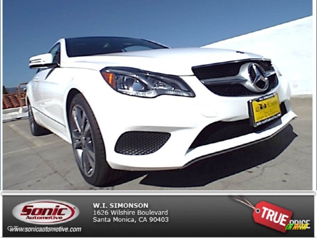 2015 E 400 4Matic Coupe - Polar White / Red/Black photo #1