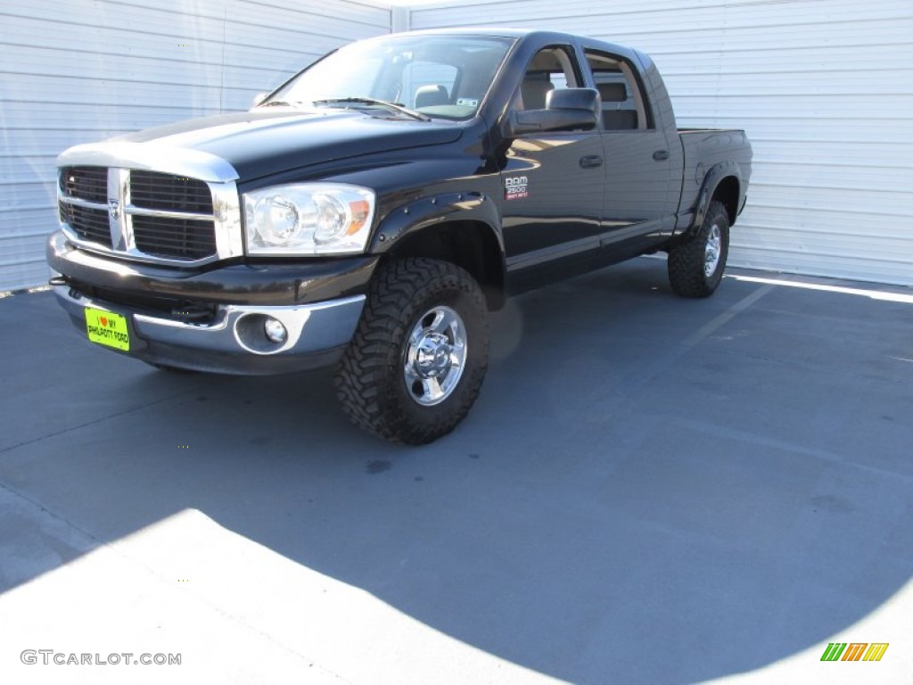 2007 Ram 2500 SLT Mega Cab 4x4 - Brilliant Black / Medium Slate Gray photo #4