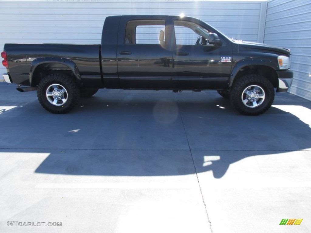2007 Ram 2500 SLT Mega Cab 4x4 - Brilliant Black / Medium Slate Gray photo #8