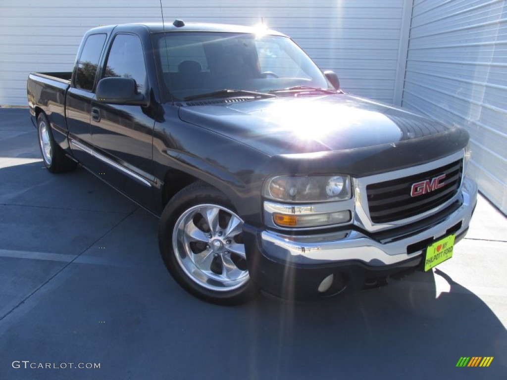 2005 Sierra 1500 SLT Extended Cab - Deep Blue Metallic / Dark Pewter photo #2