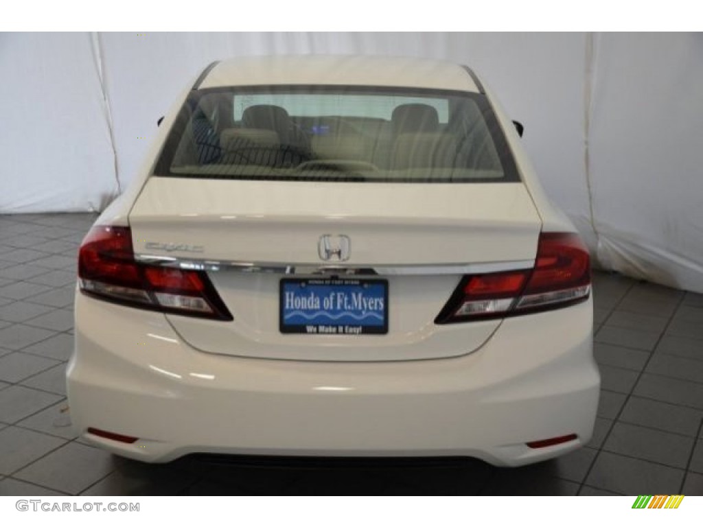 2015 Civic LX Sedan - White Orchid Pearl / Beige photo #6