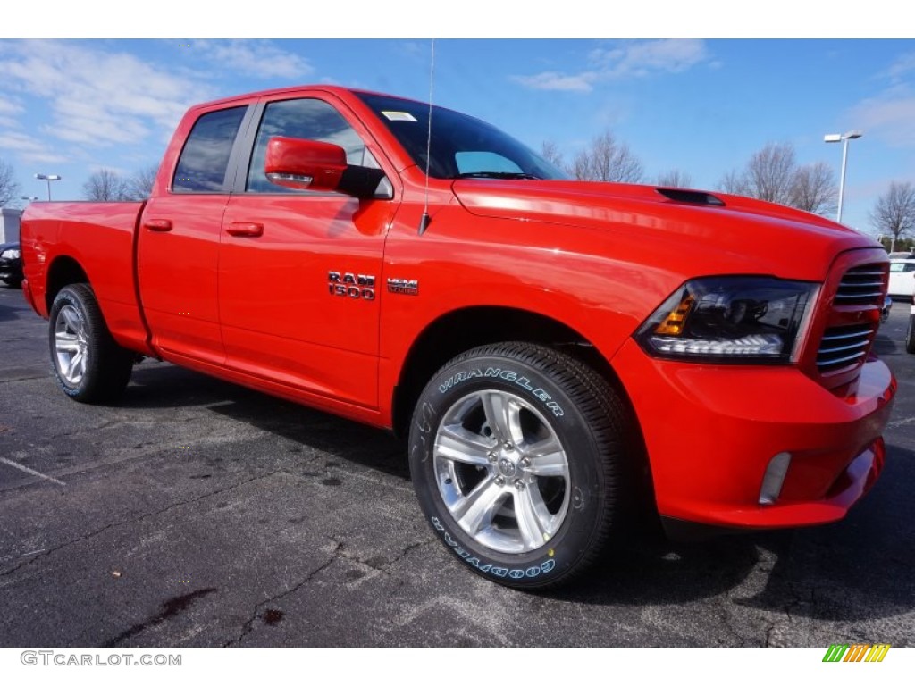 2015 1500 Sport Quad Cab 4x4 - Flame Red / Black photo #4