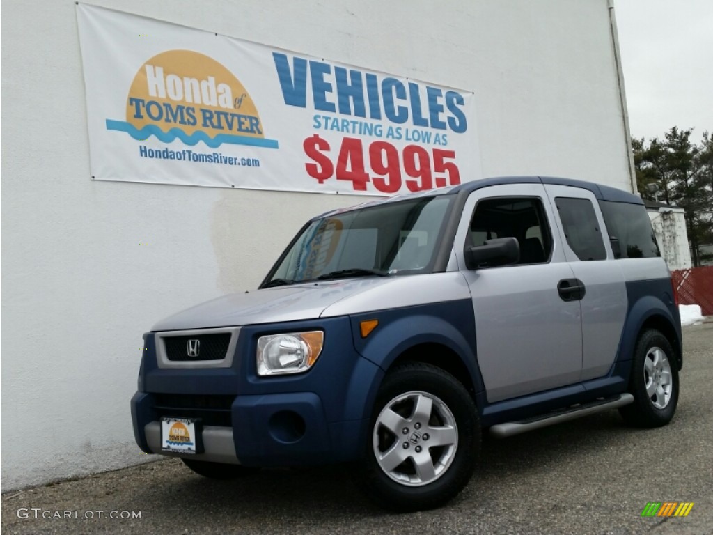 2005 Element EX AWD - Satin Silver Metallic / Gray/Blue photo #1