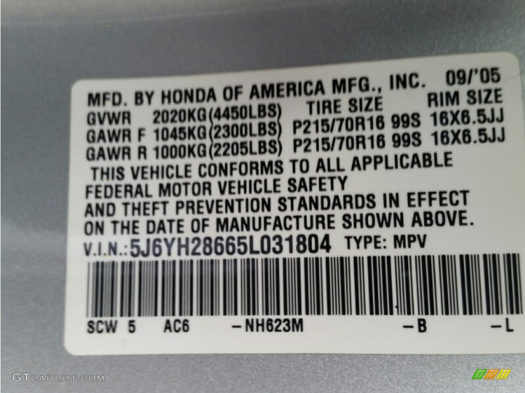 2005 Element EX AWD - Satin Silver Metallic / Gray/Blue photo #16