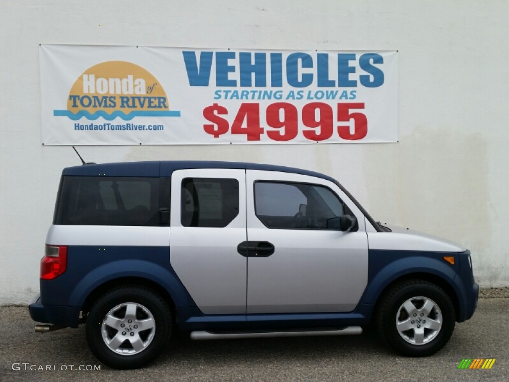 2005 Element EX AWD - Satin Silver Metallic / Gray/Blue photo #23