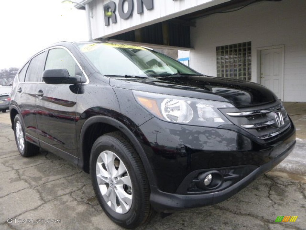 2012 CR-V EX-L 4WD - Crystal Black Pearl / Gray photo #2