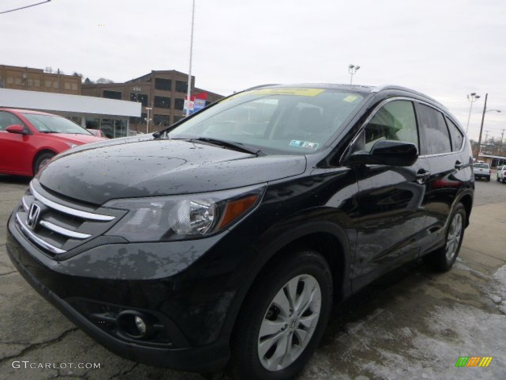 2012 CR-V EX-L 4WD - Crystal Black Pearl / Gray photo #4