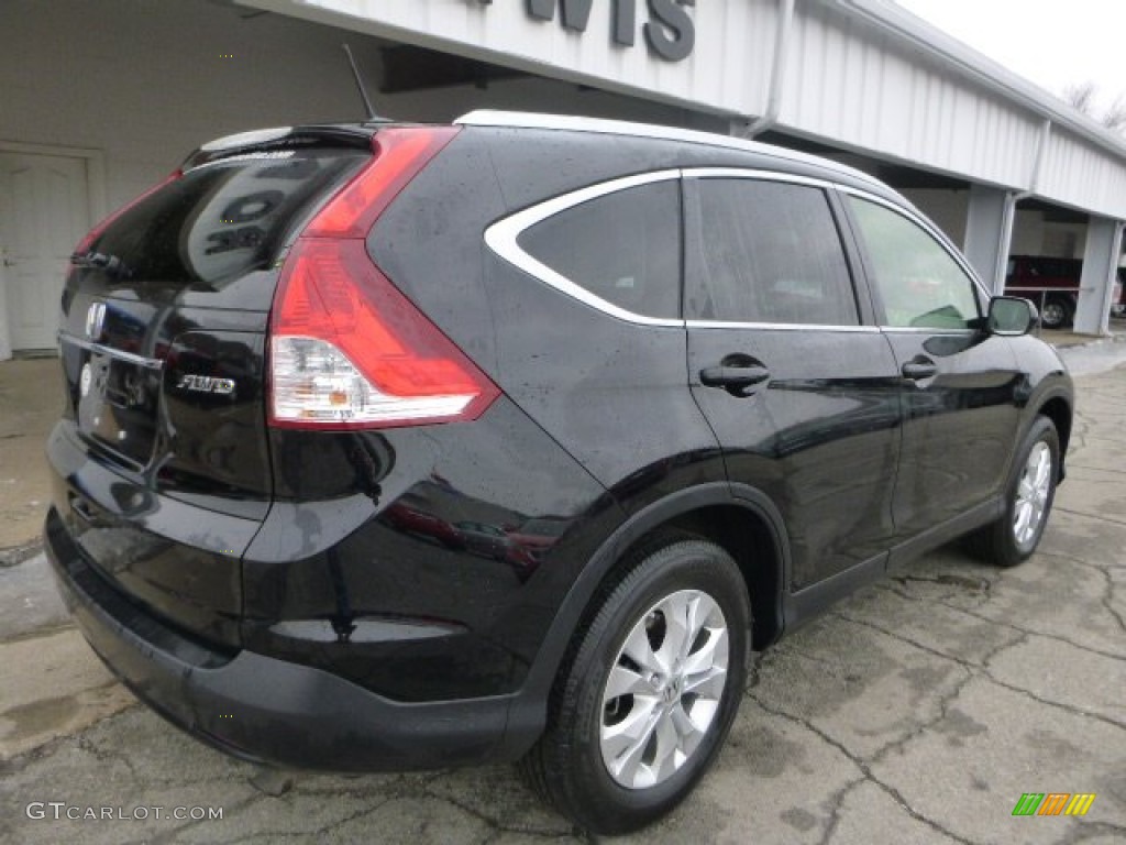 2012 CR-V EX-L 4WD - Crystal Black Pearl / Gray photo #8