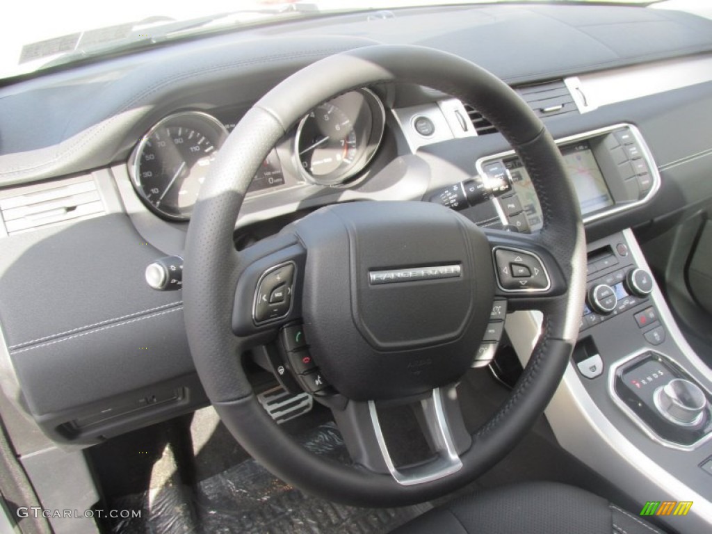 2015 Land Rover Range Rover Evoque Dynamic Ebony Steering Wheel Photo #101414272