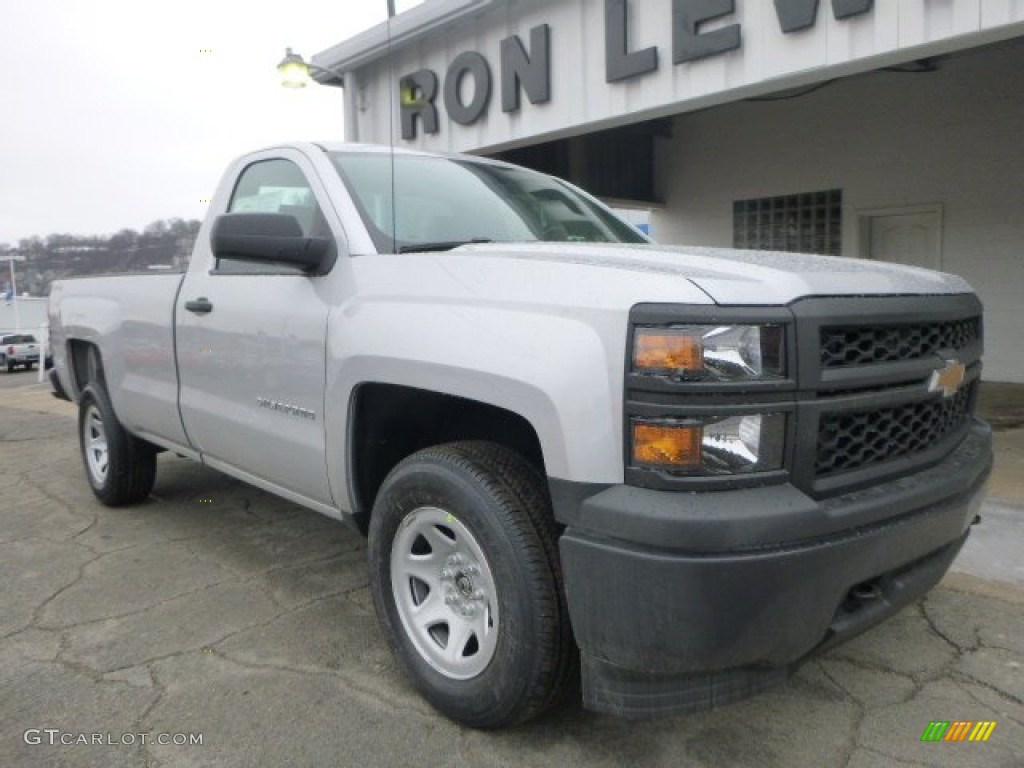 2015 Silverado 1500 WT Regular Cab 4x4 - Silver Ice Metallic / Dark Ash/Jet Black photo #2