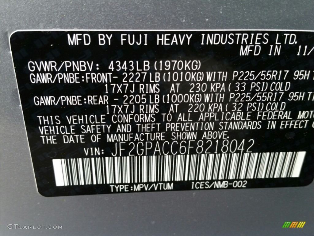 2015 XV Crosstrek 2.0i Premium - Ice Silver Metallic / Black photo #8