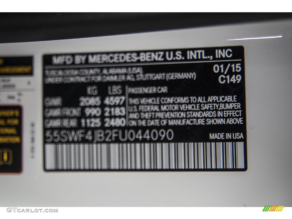 2015 C Color Code 149 for Polar White Photo #101417803