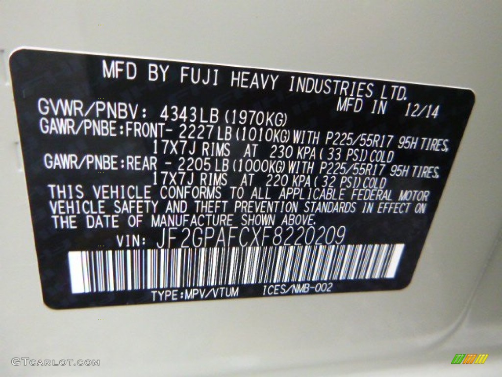 2015 XV Crosstrek 2.0i Premium - Desert Khaki / Black photo #16