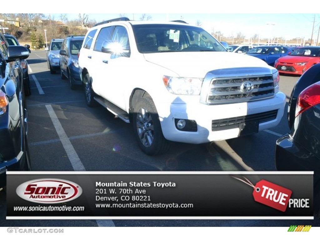 2008 Sequoia Limited 4WD - Super White / Sand Beige photo #1