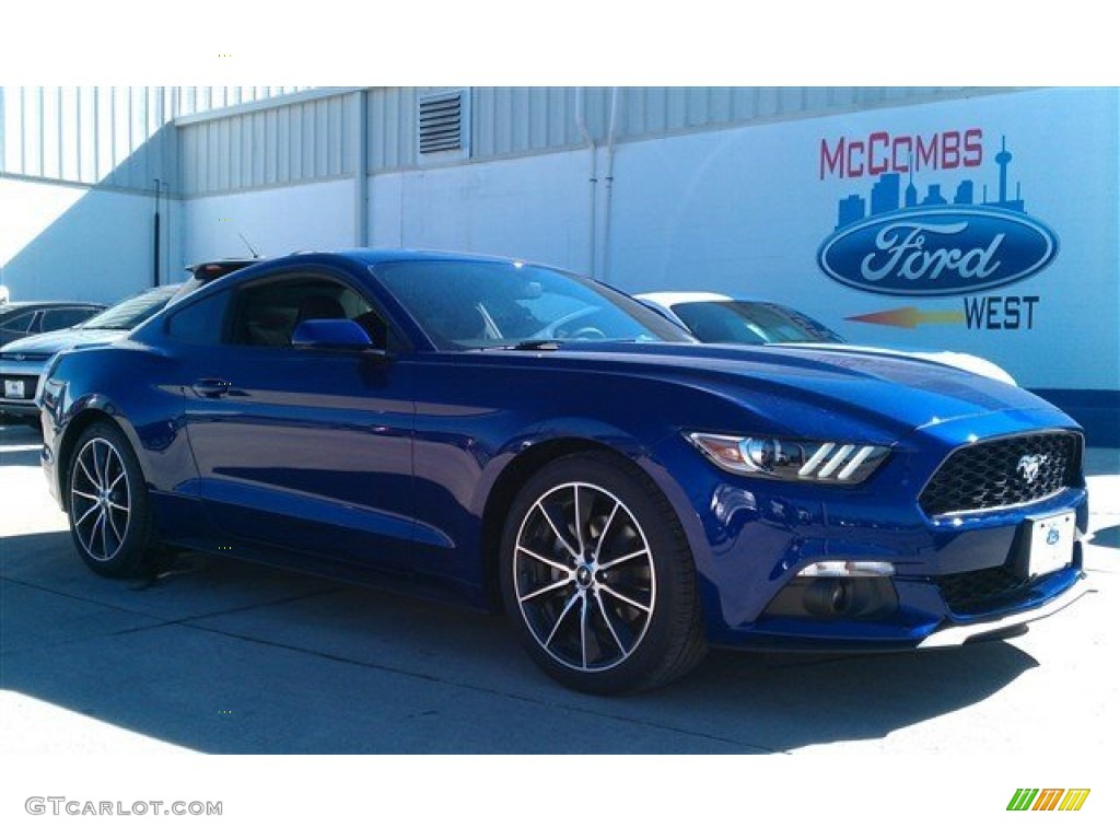2015 Mustang EcoBoost Coupe - Deep Impact Blue Metallic / Ebony photo #1