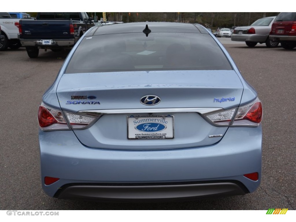 2014 Sonata Hybrid Limited - Blue Sky Metallic / Gray photo #5