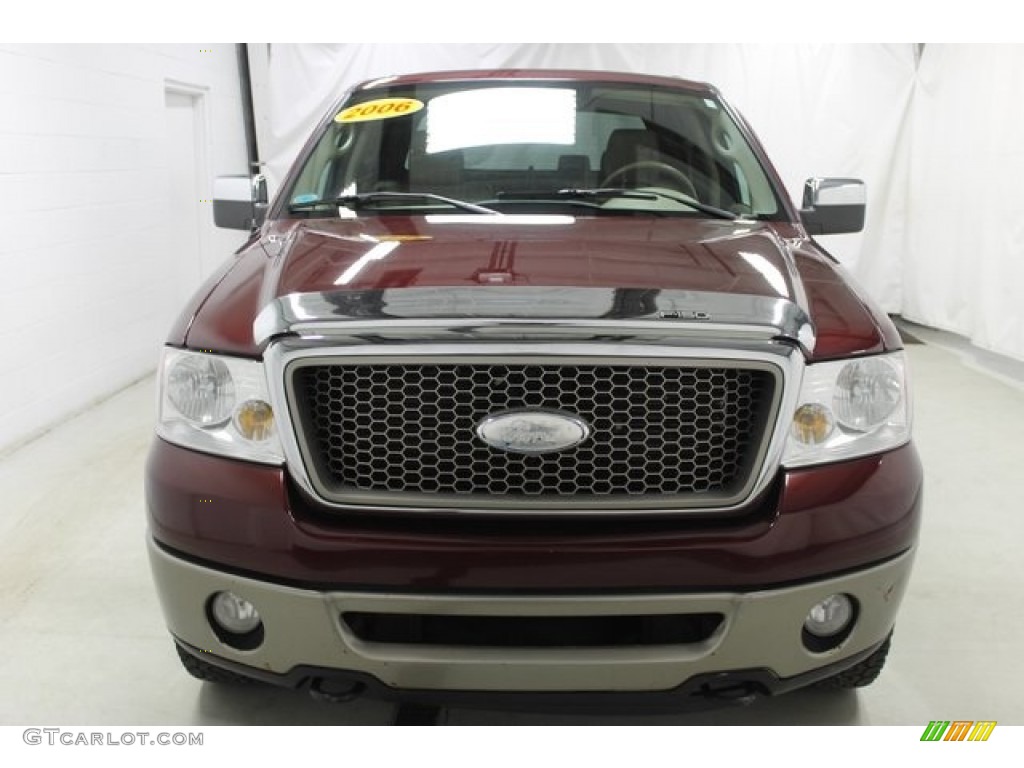 2006 F150 Lariat SuperCrew 4x4 - Dark Toreador Red Metallic / Tan photo #2