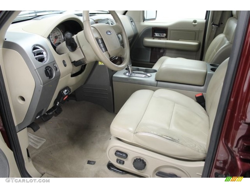 2006 F150 Lariat SuperCrew 4x4 - Dark Toreador Red Metallic / Tan photo #19