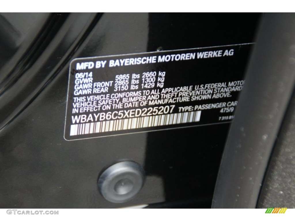 2014 7 Series Color Code 475 for Black Sapphire Metallic Photo #101437519