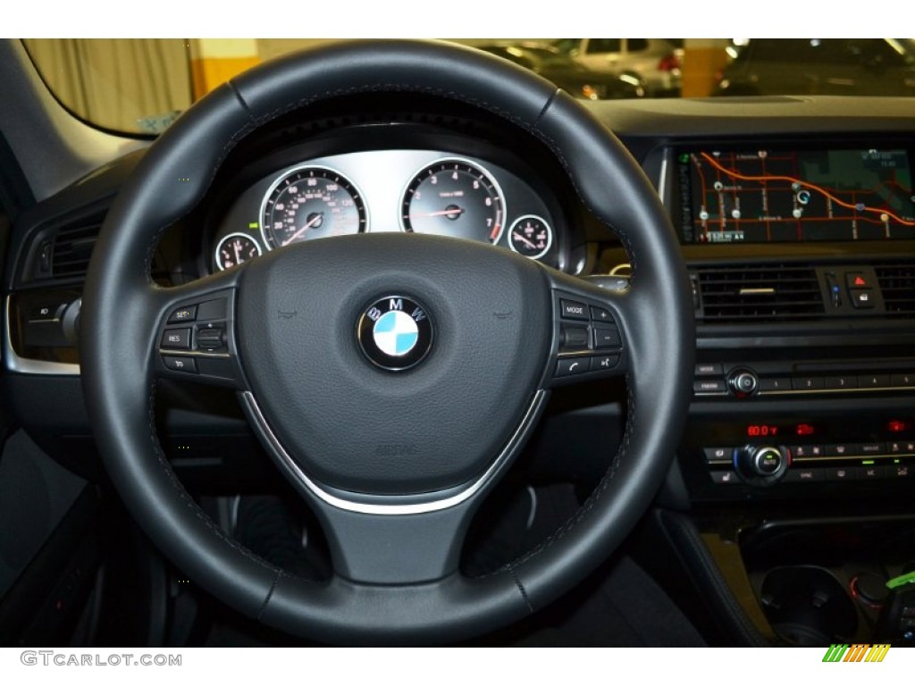 2015 BMW 5 Series 528i Sedan Black Steering Wheel Photo #101440640